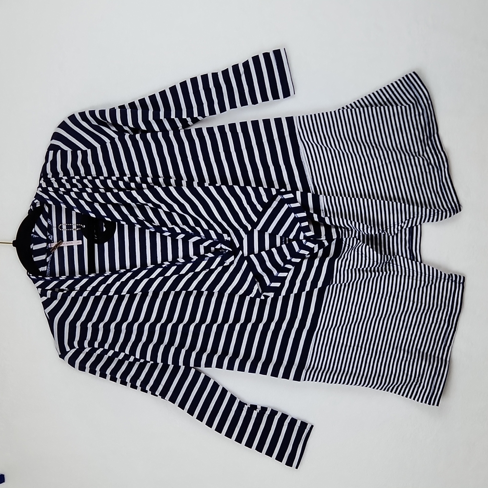 Poof Girl open front Cardigan Stripped Size  Small  NWT